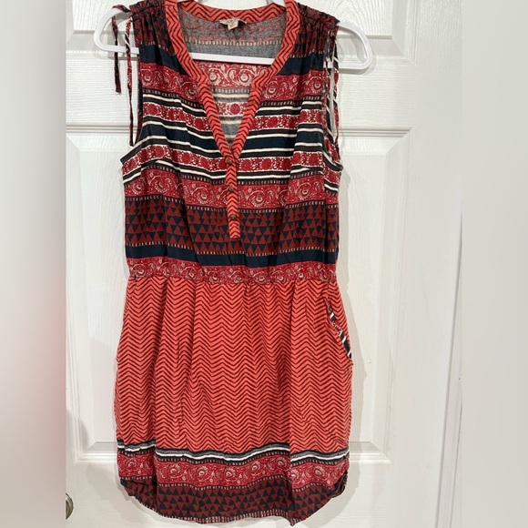 ☀️ Lucky Brand Red and Black Sleeveless Dress - Picture 1 of 6